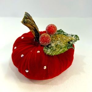 “Christmas Cheer” Velvet Pumpkin Home Decor